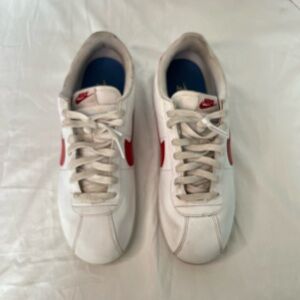 Nike Cortez. White Sneakers with Red Accents